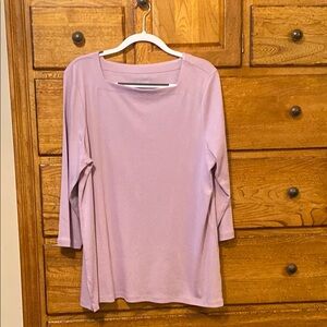 Chico's Purple Relaxed 3/4 Sleeve Tunic